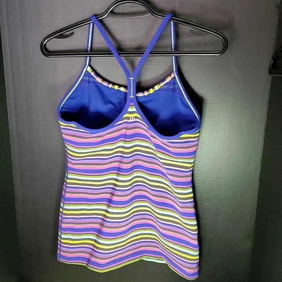 Rare Lululemon Strappy Power Y Tank Top - Size 8 (New Condition) Y2K Stipes - Picture 6 of 10